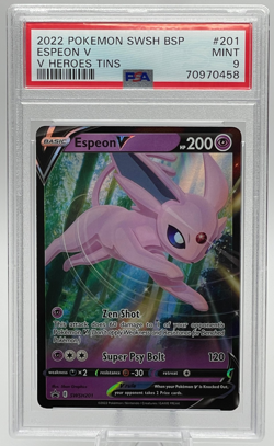 2022 POKEMON SWSH BLACK STAR PROMO #201 ESPEON V PSA 9 MINT - Image 1