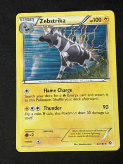 Zebstrika 57/149 Holo Rare Boundaries Crossed Pokemon Card - Image 1