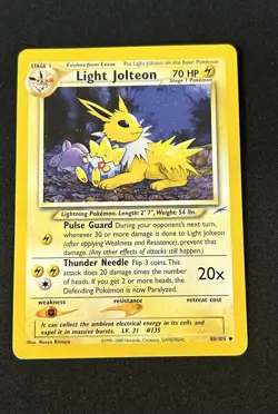 Pokemon Neo Destiny Light Jolteon Uncommon Card 48/105 NM - Image 1