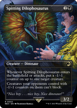 Spitting Dilophosaurus (REGULAR) x1 - MTG Jurassic World Collection REX #3 - Image 1