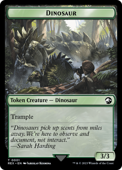 Dinosaur (REGULAR) x1 - MTG Jurassic World Collection Tokens TREX #1 - Image 1