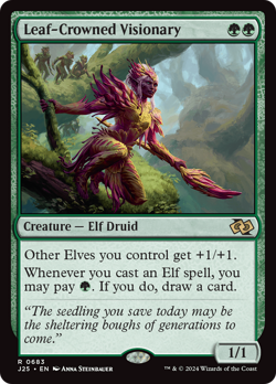 Leaf-Crowned Visionary (REGULAR) x1 - MTG Foundations Jumpstart J25 #683 - Image 1
