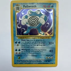 Pokemon Poliwrath 90 HP Holo Rare 13/102 Base Set 1999 Wizards English TCG Card - Image 1