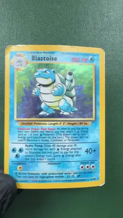 Pokemon Blastoise 2/102 Base Set Holo Rare 1999 Vintage Original MP - Image 2