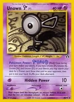 Pokemon Unown F (48/75) Neo Discovery LP - Image 1