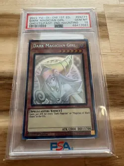 2022 Yu-Gi-Oh Dark Magician Girl GFP2-EN177 Ghost Rare PSA 10 GEM MINT 1st ED - Image 1