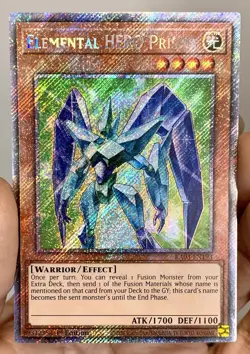 Yugioh 1xCopy Elemental HERO Prisma RA03-EN193 Platinum Secret Rare NM w/Track - Image 1