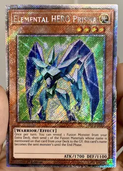 Yugioh 1xCopy Elemental HERO Prisma RA03-EN193 Platinum Secret Rare NM w/Track - Image 2