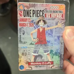 One Piece Monkey D Luffy US Voyage Card College St. Johns SEALED - Image 1