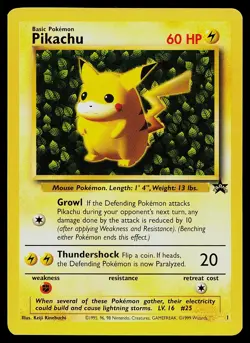 Pokemon Card WoTC Black Star 1 Pikachu Ivy LP - Image 1