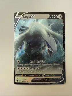 Pokemon Lugia v Full Art Holo Card 138/195 Sword & Shield Silver Tempest - Image 1