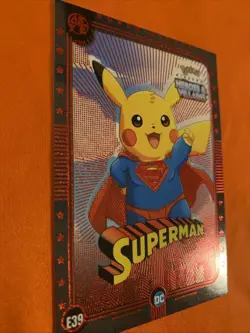 Superman (Pikachu) #E39 - Red Holo - Heros & Villains Flash Edition Pokemon - Image 2
