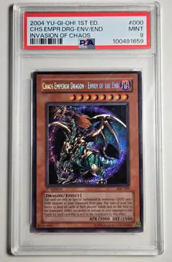 2004 YU-GI-OH! Chaos Emperor Dragon Envoy of the End 1st Ed IOC-000 PSA 9 - Image 1