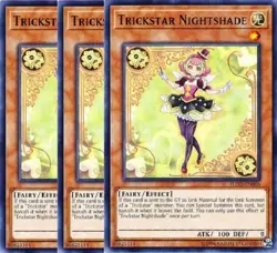 Yugioh - Trickstar Nightshade x 3 - NM - Free Holographic Card - Image 1