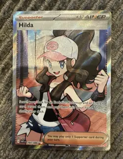 Hilda 164/086 Full Art Ultra Rare White Flare Holo Pokemon TCG Card NM Condition - Image 1
