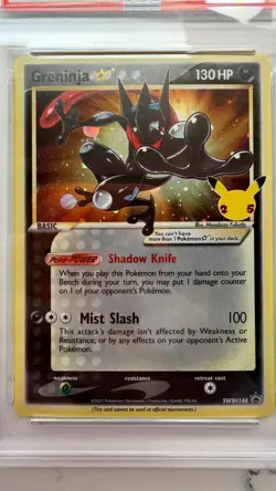PSA 9 Greninja Gold Star 2021 SWSH144 Black Star Promo Celebrations Pokemon Card - Image 5