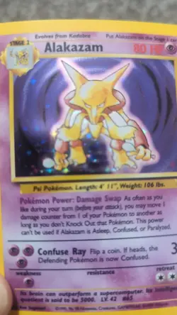 Pokemon TCG Alakazam Base Set 1/102 Holo 1999-2000 Vintage Card - Image 2