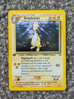 Ampharos 1st Edition 1/111 Neo Genesis Holo Pokemon TCG Vintage Card - Image 1