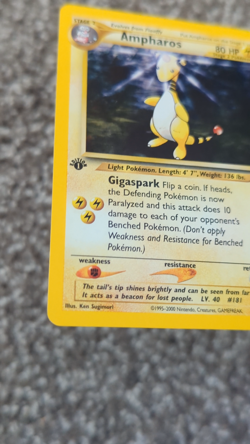 Ampharos 1st Edition 1/111 Neo Genesis Holo Pokemon TCG Vintage Card - Image 2