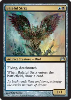 MTG Baleful Strix, Planechase 2012, Damaged, English - Image 1
