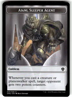 Magic the Gathering Token Ajani, Sleeper Agent Emblem Dominaria United MTG - Image 1