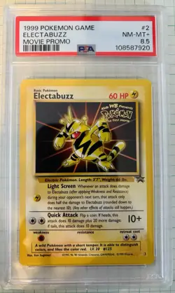 Pokemon Electabuzz Black Star Movie Promo #2 PSA 8.5 NM - MT+ - Image 1