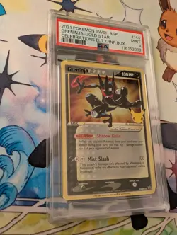PSA 9 Greninja Gold Star Promo SWSH144 Pokemon Celebrations ETB English - Image 1