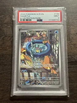 2024 POKEMON SCR EN-STELLAR CROWN ILLUSTRATION RARE #148 SQUIRTLE PSA 9 - Image 1