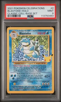 Blastoise 2 Celebrations Classic Collection Pokemon Holo PSA 9 *463 - Image 1
