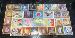 New Vintage Pokemon Sticker Lot 70+ Vending Merlin Action Flips Prizm Base - Image 2