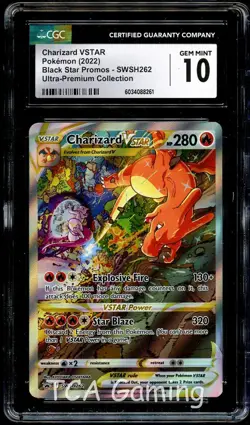 CGC 10 GEM MINT Charizard VSTAR 262 SWSH PROMO SWSH262 Pokemon Card 261 - Image 1