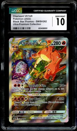 CGC 10 GEM MINT Charizard VSTAR 262 SWSH PROMO SWSH262 Pokemon Card 261 - Image 2