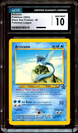CGC 10 GEM MINT Articuno # 48 WOTC Black Star Promo Pokemon Card - Image 2