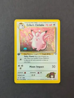 Erika's Clefable Gym Heroes Holo 1st Edition Pokemon TCG Vintage Card - Image 2