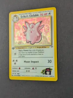 Erika's Clefable Gym Heroes Holo 1st Edition Pokemon TCG Vintage Card - Image 3