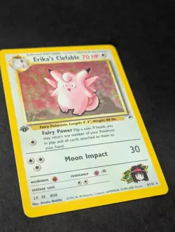 Erika's Clefable Gym Heroes Holo 1st Edition Pokemon TCG Vintage Card - Image 4