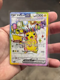 Pokemon TCG Sv08: Surging Sparks Pikachu EX Holo Card 219/191 - Image 3