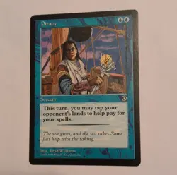 Magic: The Gathering Piracy Sorcery Blue Card Brad Williams 1998 - Image 1