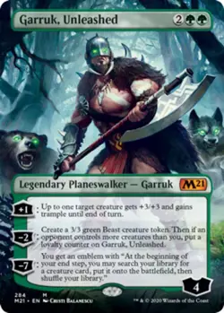 x1 Garruk, Unleashed - Borderless M MTG Core Set 2021 M/NM, English - Image 1