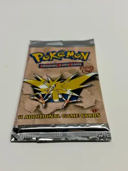 1999 Pokemon Fossil 1st Edition Zapdos Artwork Booster Pack 20.75 Grams - Image 3