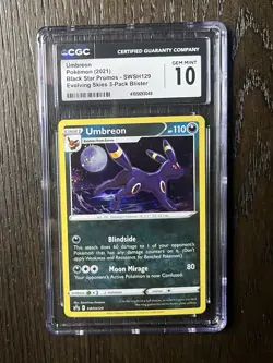 Umbreon CGC 10 Pokemon 2021 Evolving Skies Blister Promo SWSH129 Cosmos Swirl - Image 3