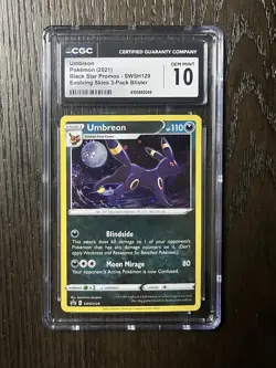 Umbreon CGC 10 Pokemon 2021 Evolving Skies Blister Promo SWSH129 Cosmos Swirl - Image 4