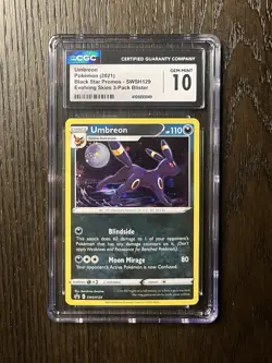 Umbreon CGC 10 Pokemon 2021 Evolving Skies Blister Promo SWSH129 Cosmos Swirl - Image 5