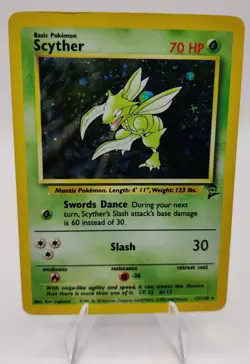 Pokemon Vintage EN Scyther Base Set 2 Holo Rare #017/130 LP-MP (see description) - Image 1