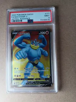 Pokemon Machamp V PSA 9 Secret Full Art Astral Radiance #171 - Image 1