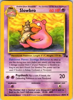 Slowbro 43/62 Fossil Pokemon TCG LP/MP Unlimited - Image 1