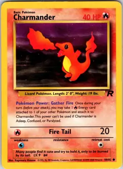 Charmander 50/82 Team Rocket Pokemon TCG MP Unlimited - Image 1