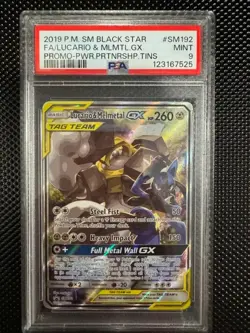 Pokemon Lucario & Melmetal GX Power Partnership Tins Full Art Promo SM192 PSA 9 - Image 2