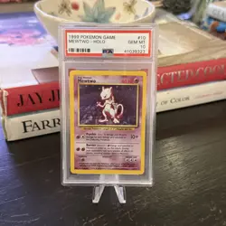 1999 POKEMON BASE SET UNLIMITED #10 MEWTWO-HOLO PSA 10 - Image 1