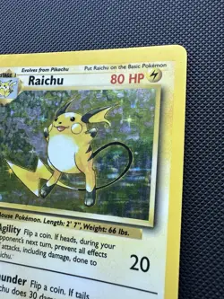 Pokemon Base Set Raichu 14/102 Holo Rare 80 HP 1999-2000 Wizards Copyright - Image 2